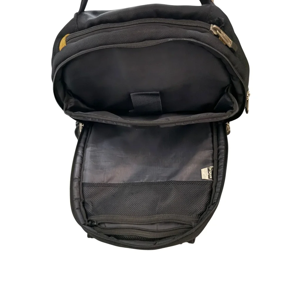 Targus Laptop Backpack Black Grey Ballistic Nylon Multi Pocket Tech Bag